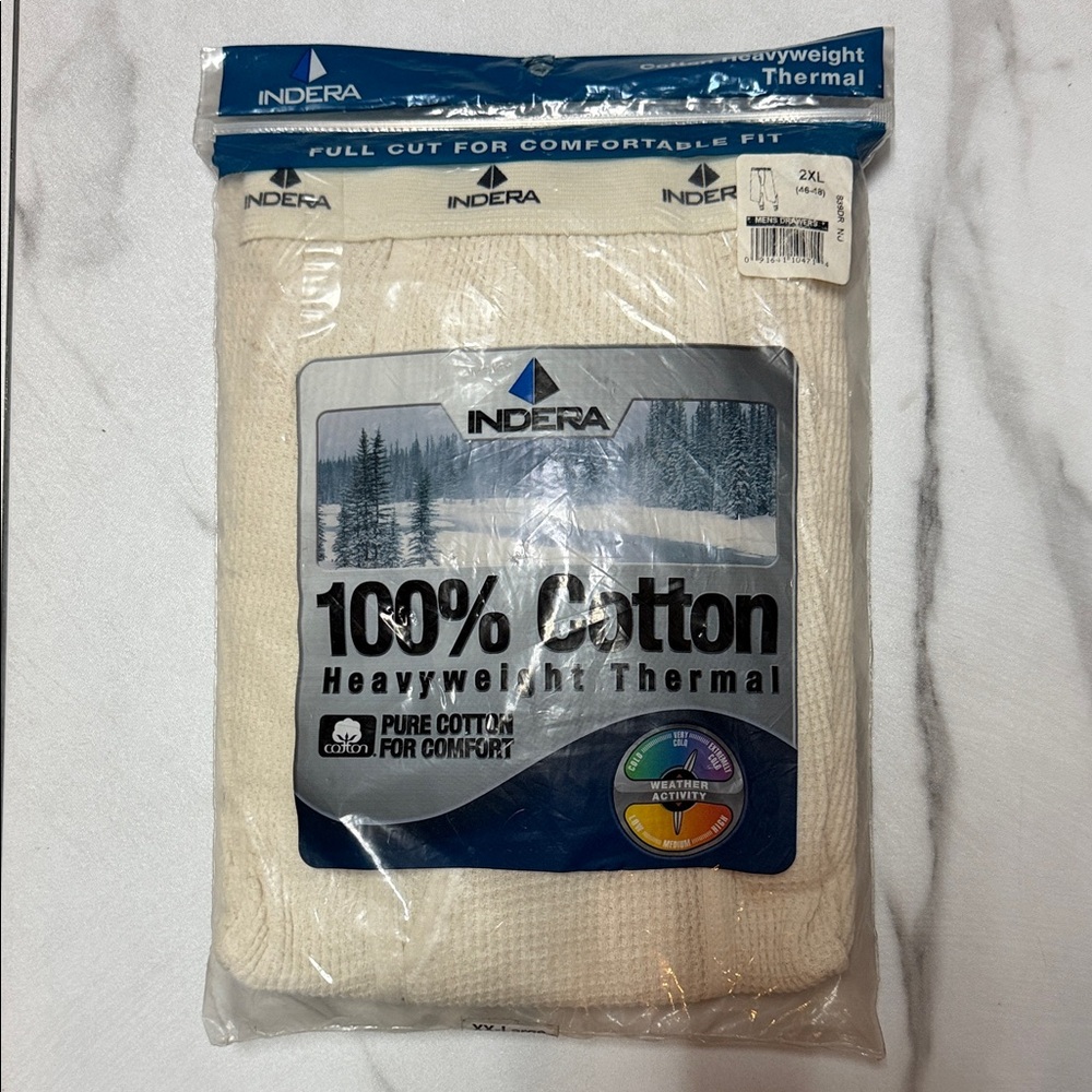 Men's Indera Cotton Thermal Underwear 2XLT New